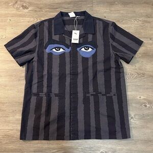 PUMA x Kidsuper Studios Blue Cotton Relaxed Fit Printed Shirt Men's Size Large